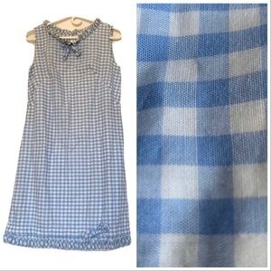 Vintage 1960s sleeveless summer dress blue S…